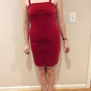 Red velvet dress